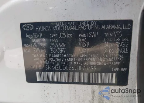 2018 Hyundai Santa Fe Sport 2.4L из США, поврежденный, VIN 5NMZUDLB6JH078395